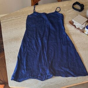 Brooks brothers 100% silk blue slip dress